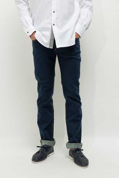 Comfort fit jeans in dark-blue stretch denim
