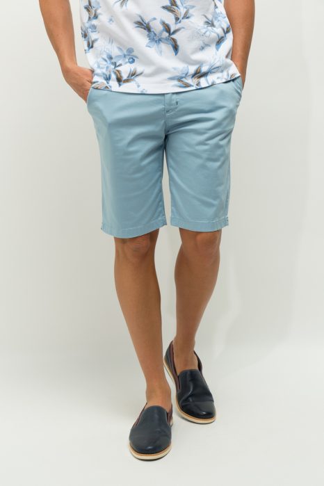 Baby blue stretch poplin shorts