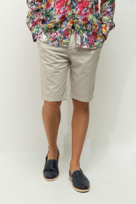 Pantalón corto pepelín beige