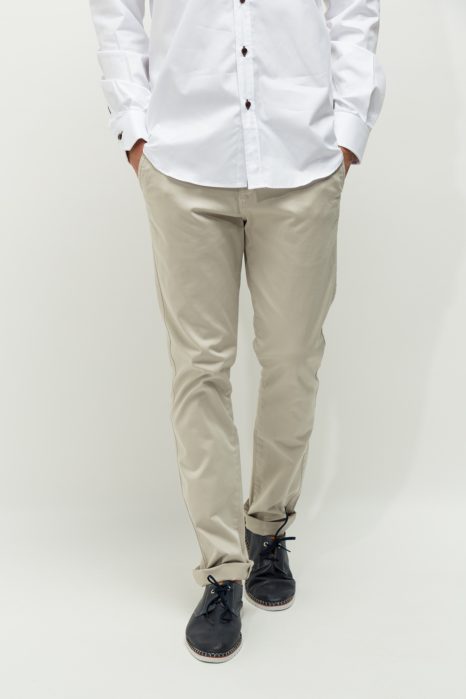 Beige straight fit chino