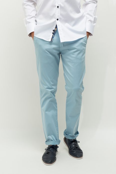 Baby blue straight fit chino