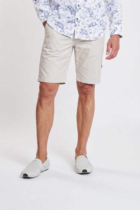 Light Beige stretch poplin shorts