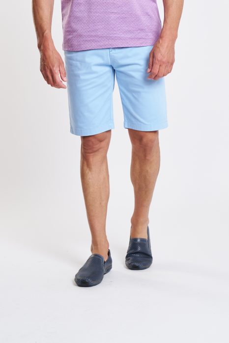 Baby blue stretch poplin shorts