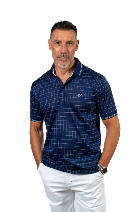 Polo Piqué Algodón Mercerizado Diseño de Cuadro