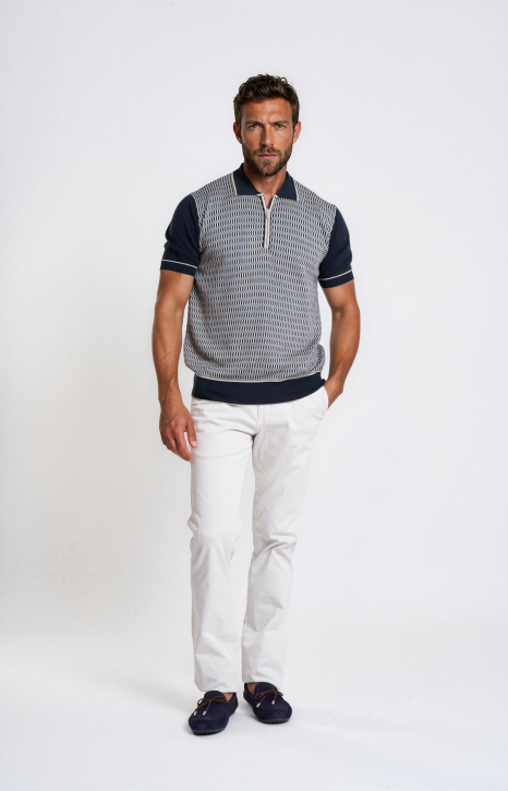 Cotton & Silk Jacquard Polo