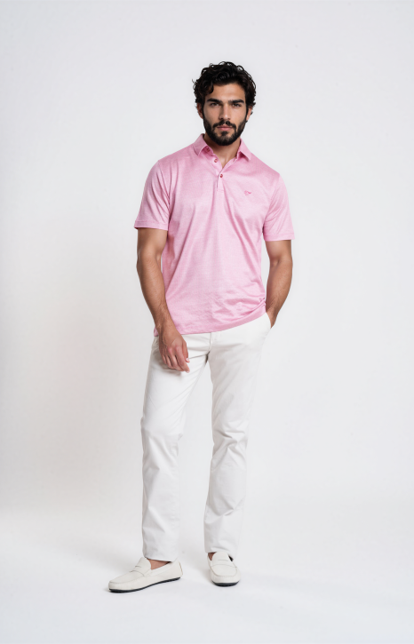 Pink Cotton & Silk Polo