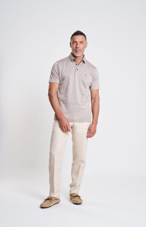 Polo Beige Mercerizado Topos