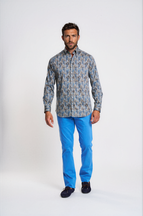 Satin Cotton Paisley Shirt